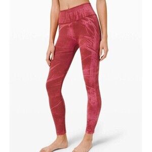 Lululemon Ebb to Street Seamless High Rise Leggings Approx Size 10 Red Yoga